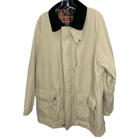 Vintage Mens Coat Plaid Blanket Lined Barn Chore Duck Hunting Corduroy Collar XL - Picture 1 of 9
